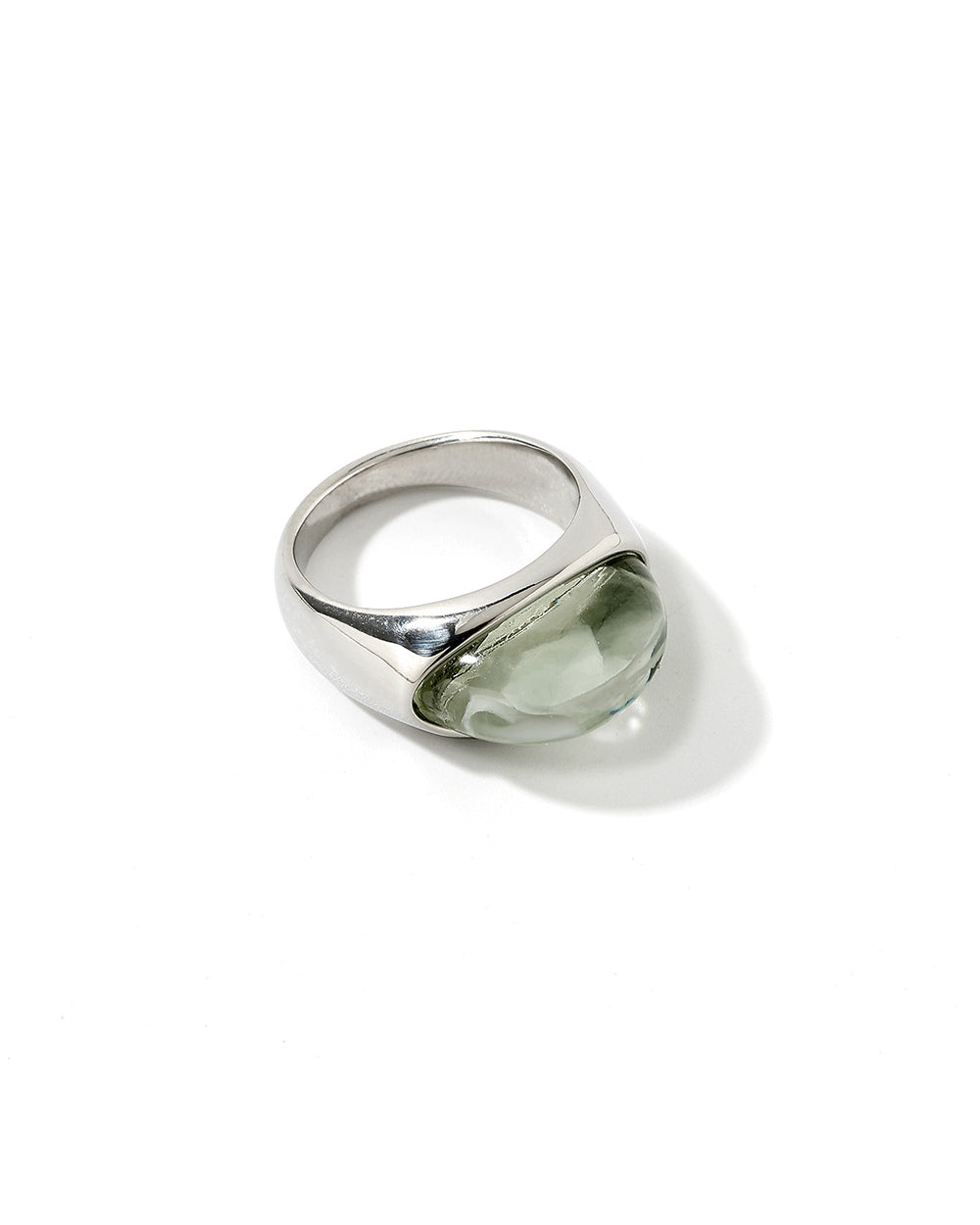 Mint Green Resin Stainless Steel Ring