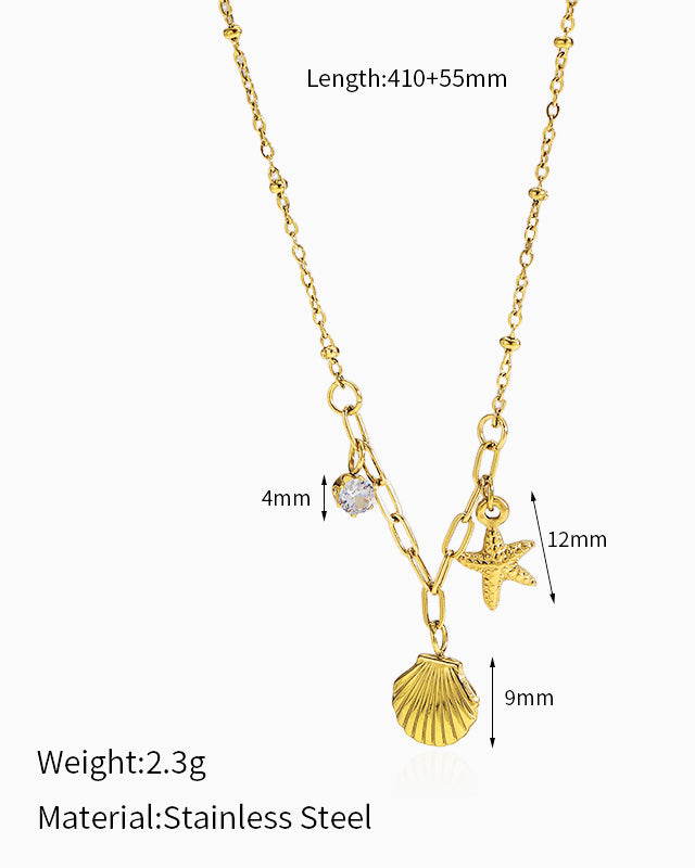 Seashell & Starfish Necklace