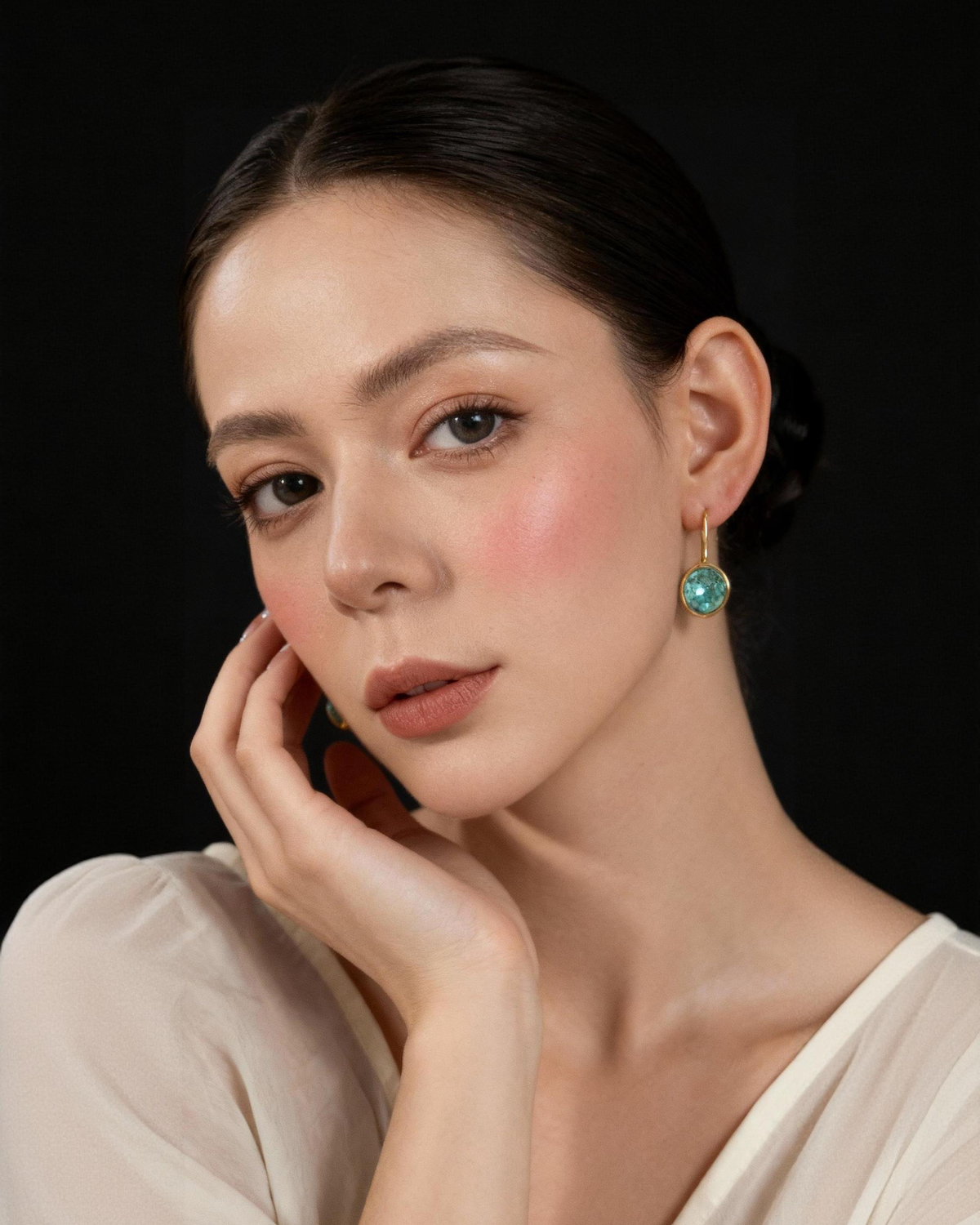 Vintage Enamel Crackle Drop Earrings