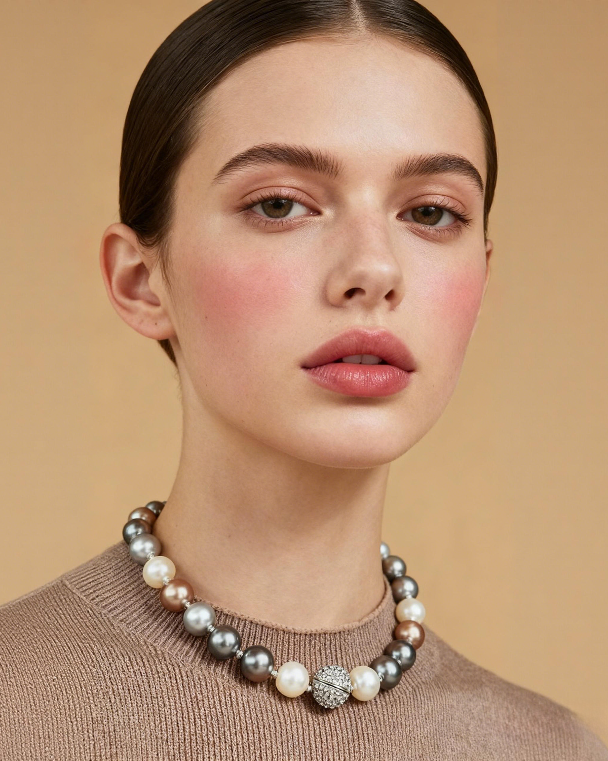 Magnetic Clasp Freshwater Pearl Collarbone Necklace