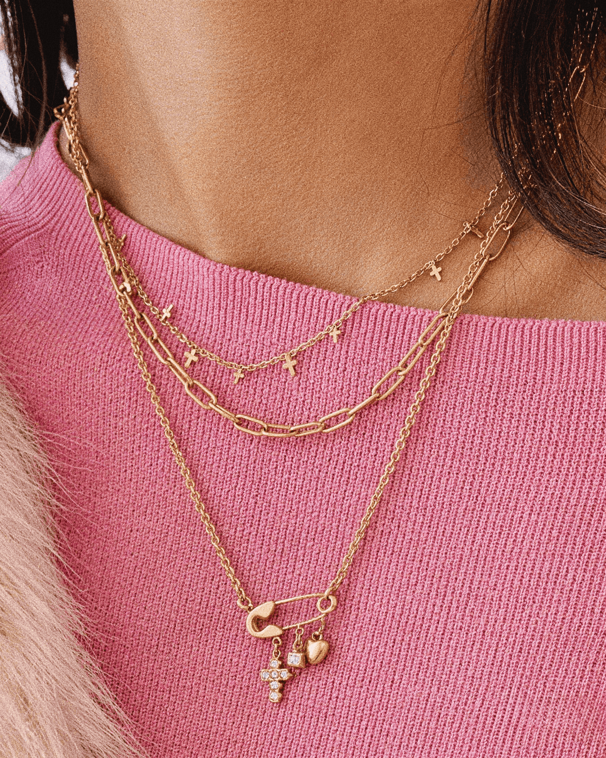 Modern Devotion Safety Pin Necklace