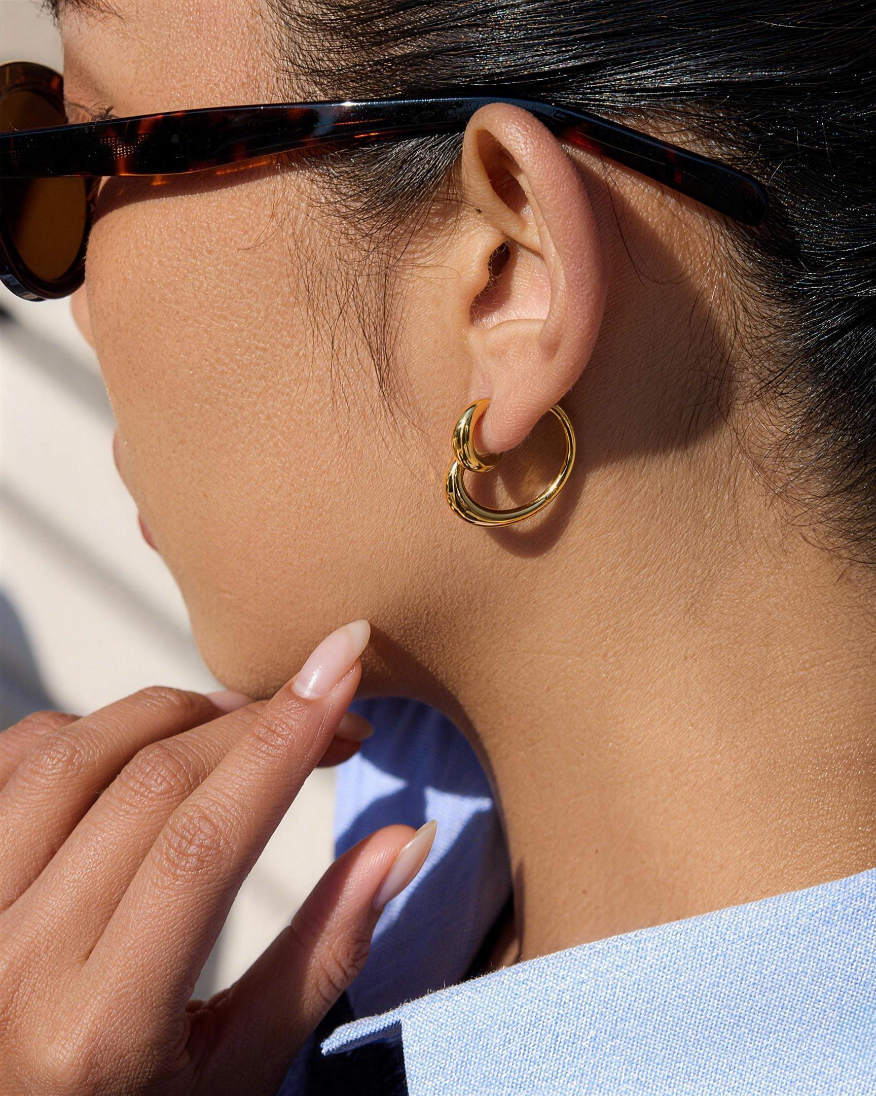 Open Heart Hoop Earrings