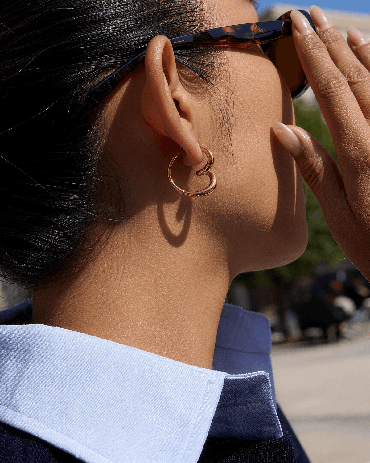 Open Heart Hoop Earrings