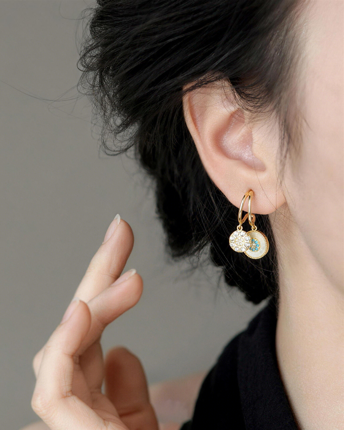 Gold Star Drop Earrings