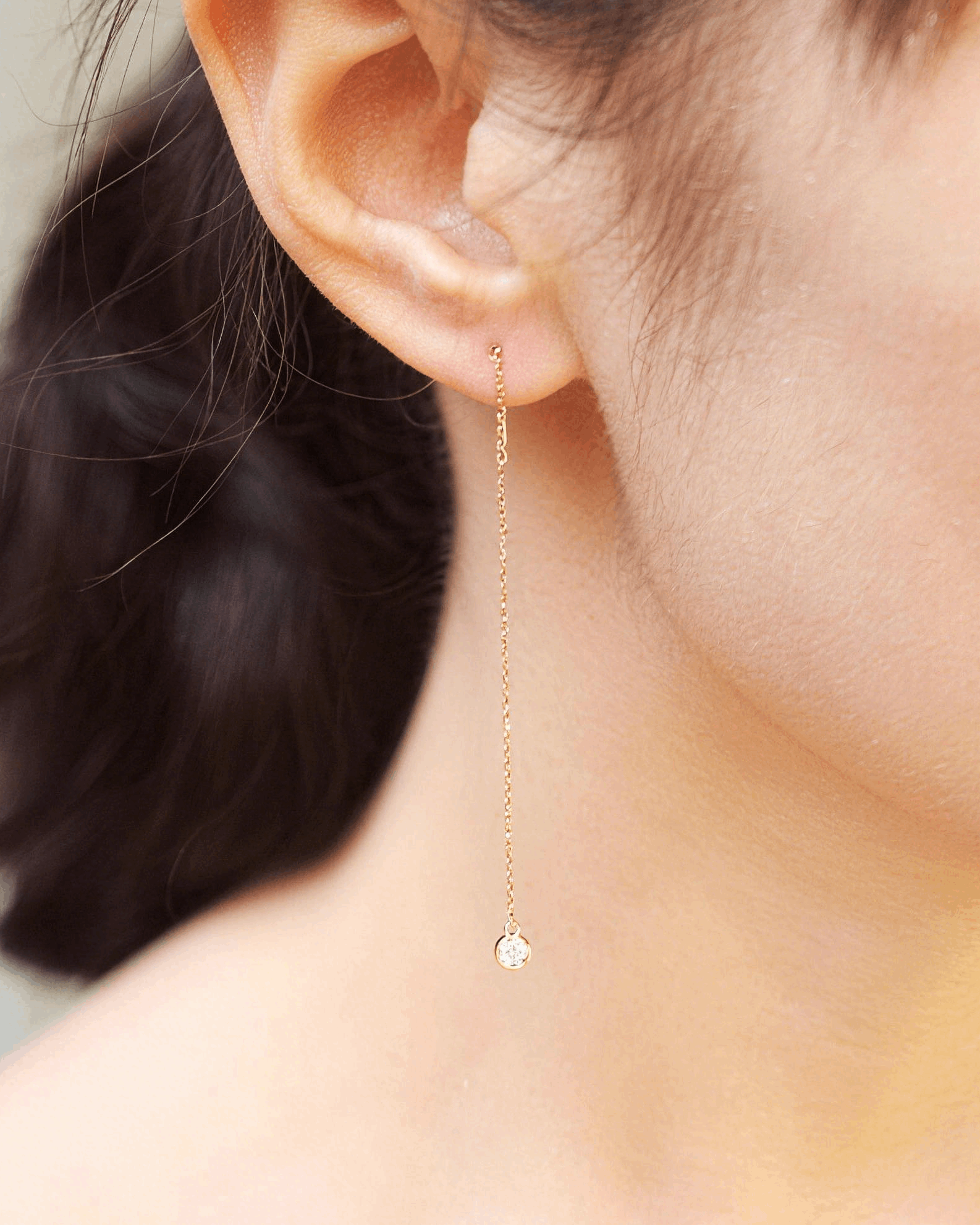 Crystal Bead Threader Earrings