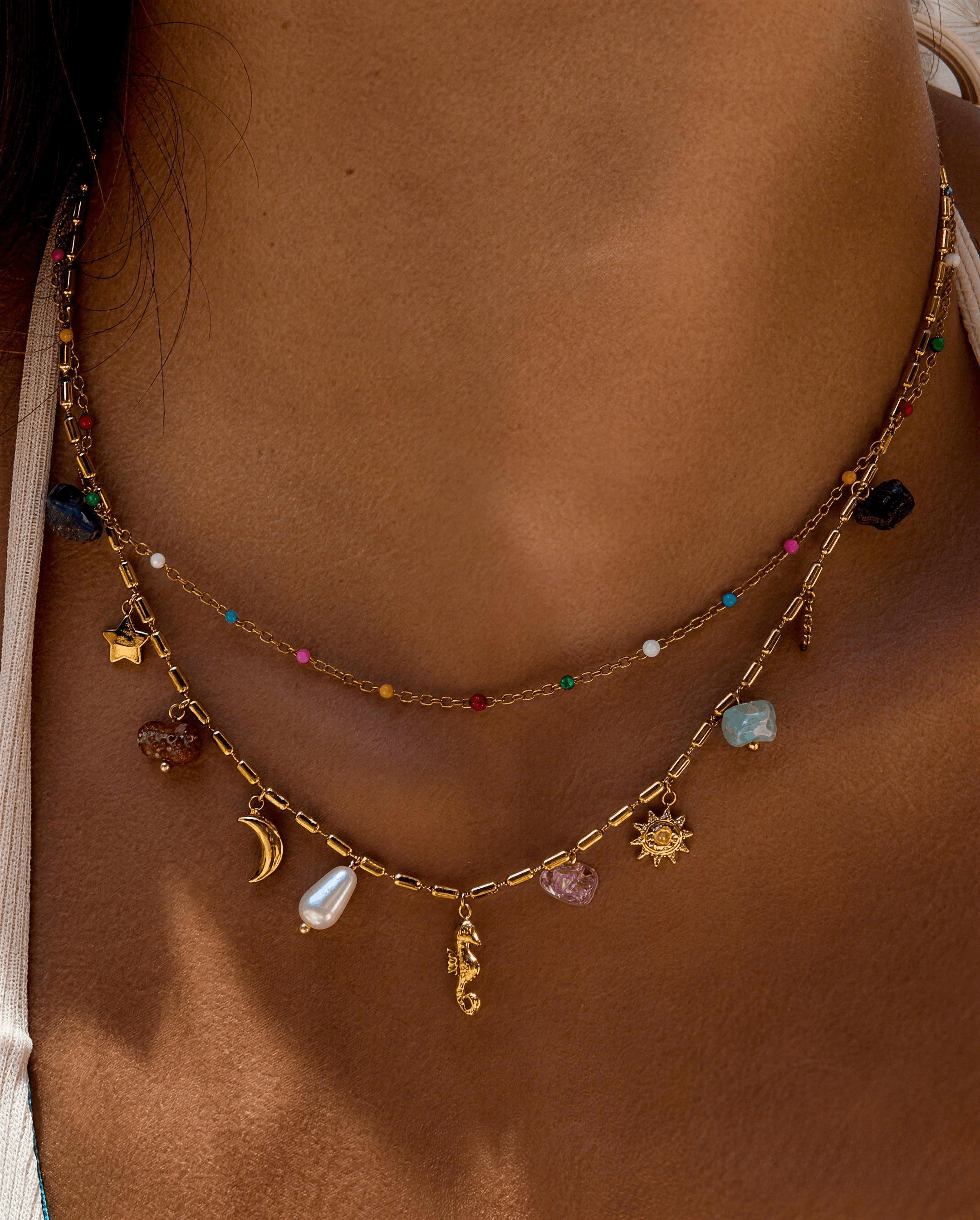 Seahorse & Pearl Holiday Necklace
