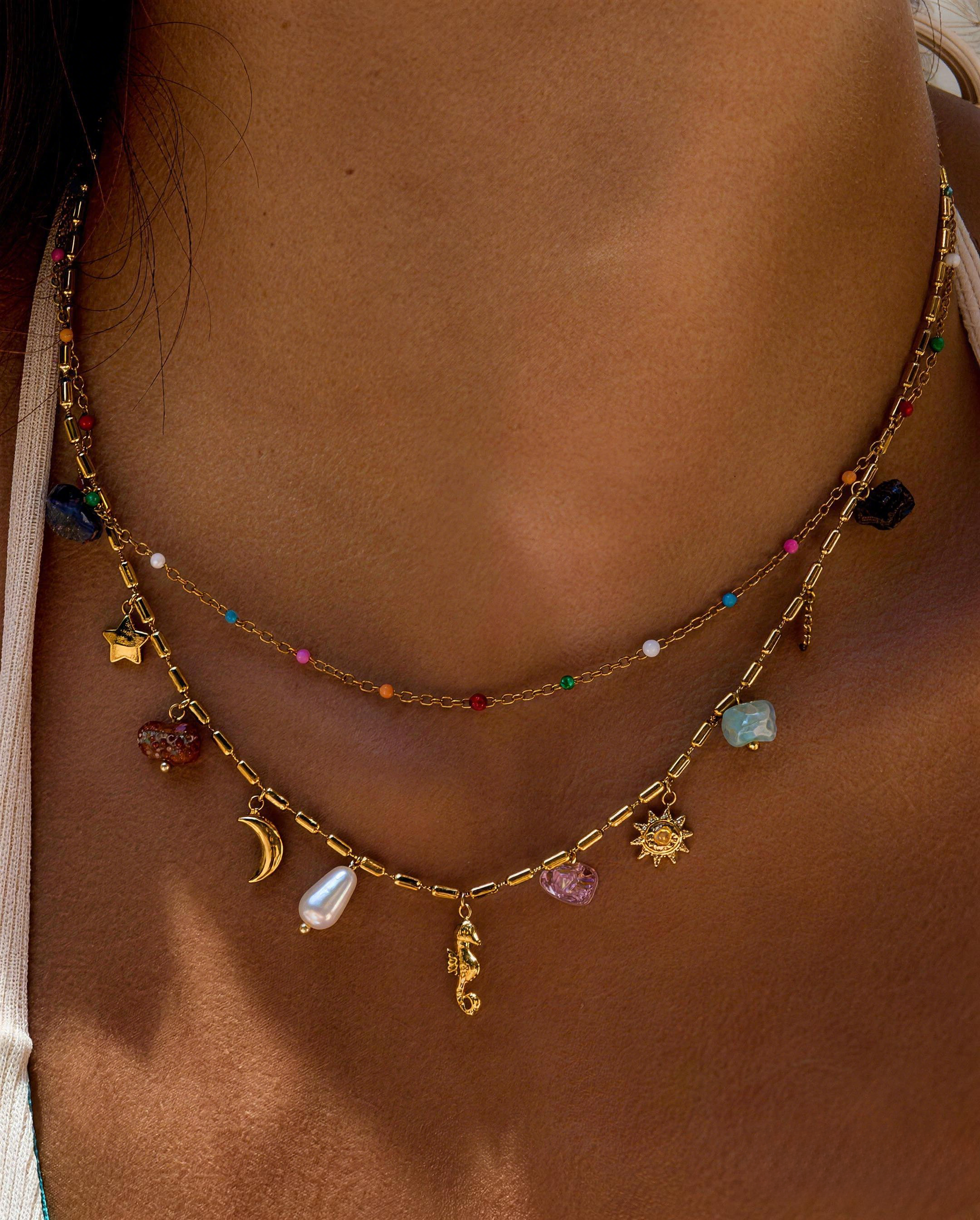 Seahorse & Pearl Holiday Necklace