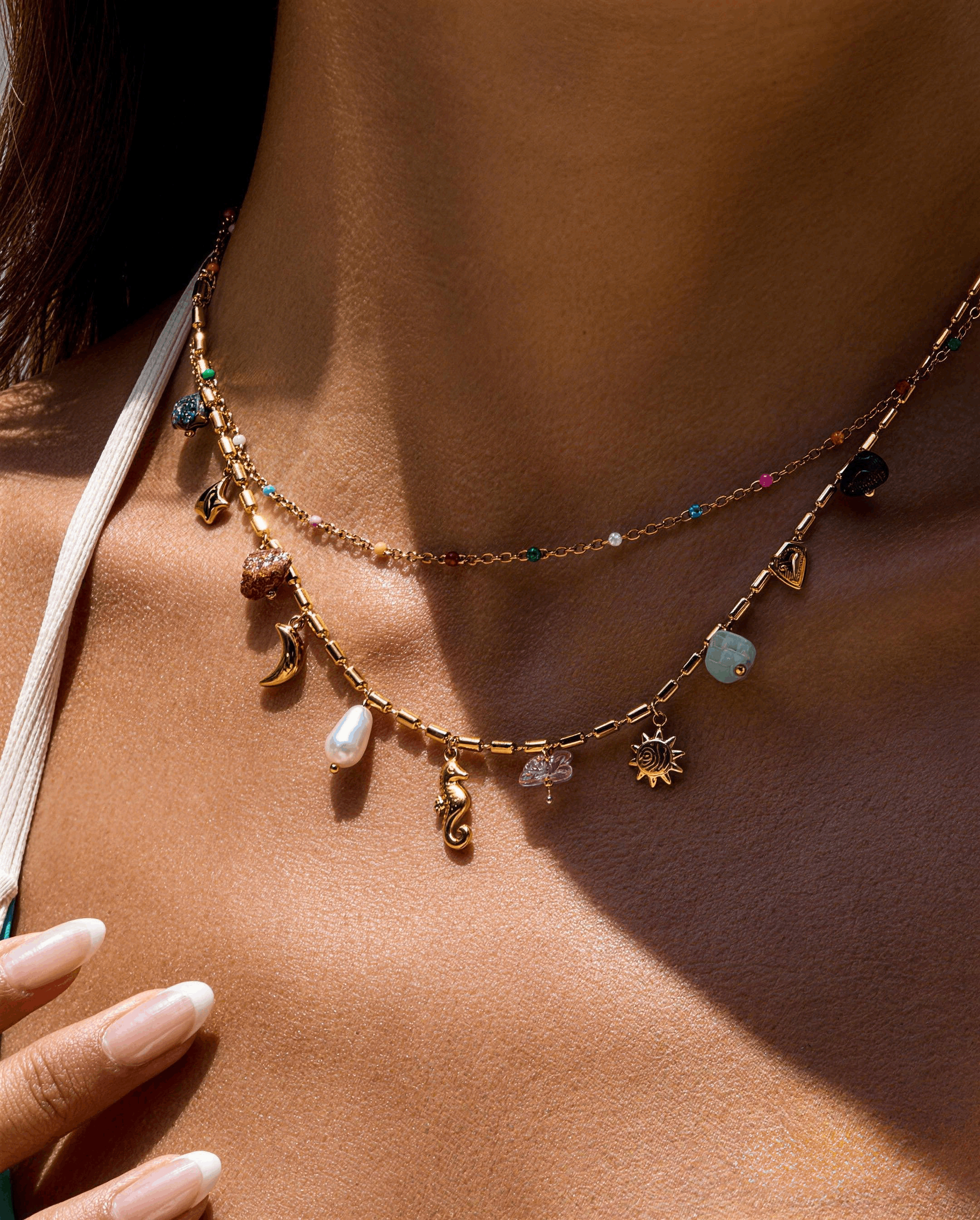 Seahorse & Pearl Holiday Necklace
