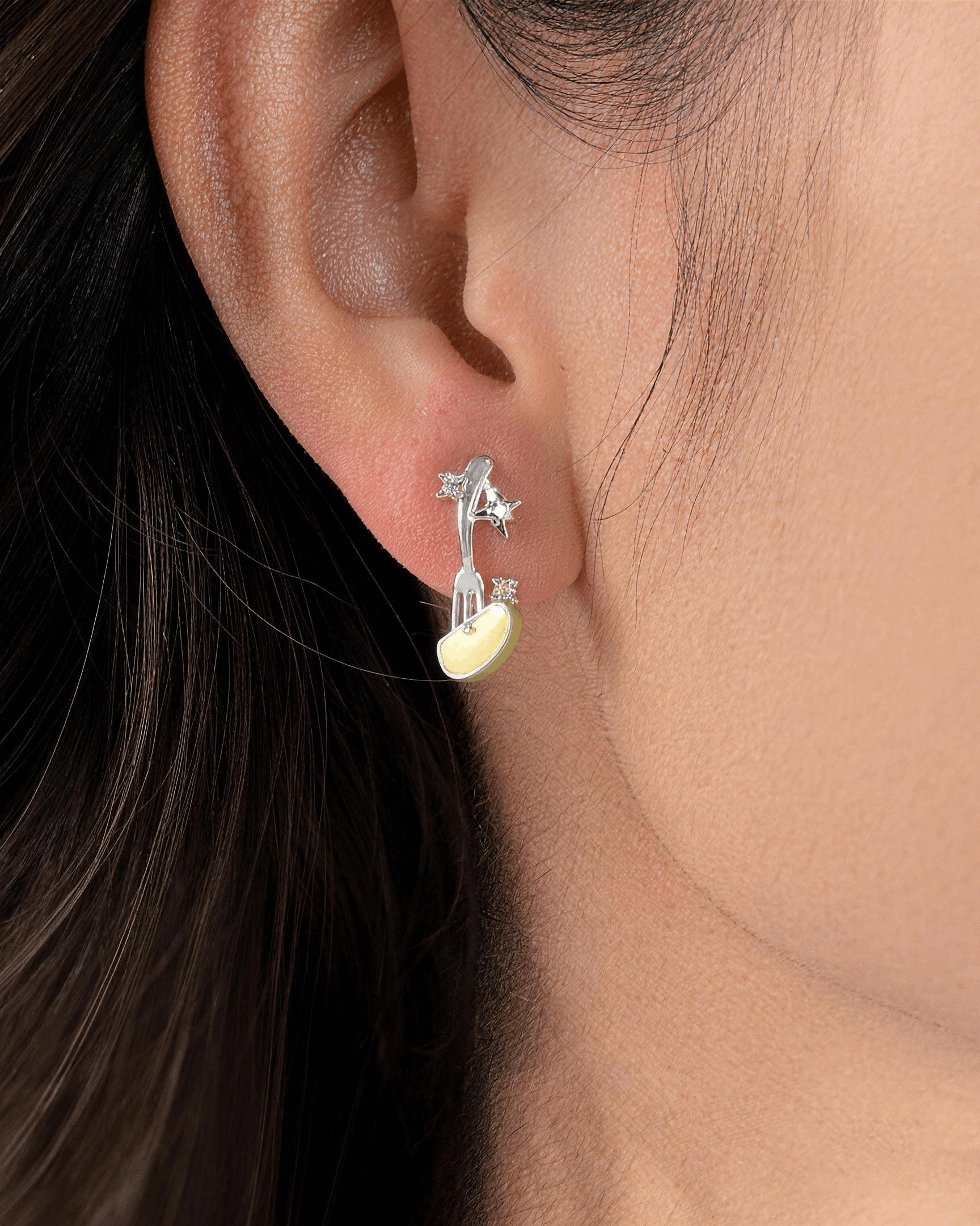 Harvest Picnic Fork & Apple Stud Earrings