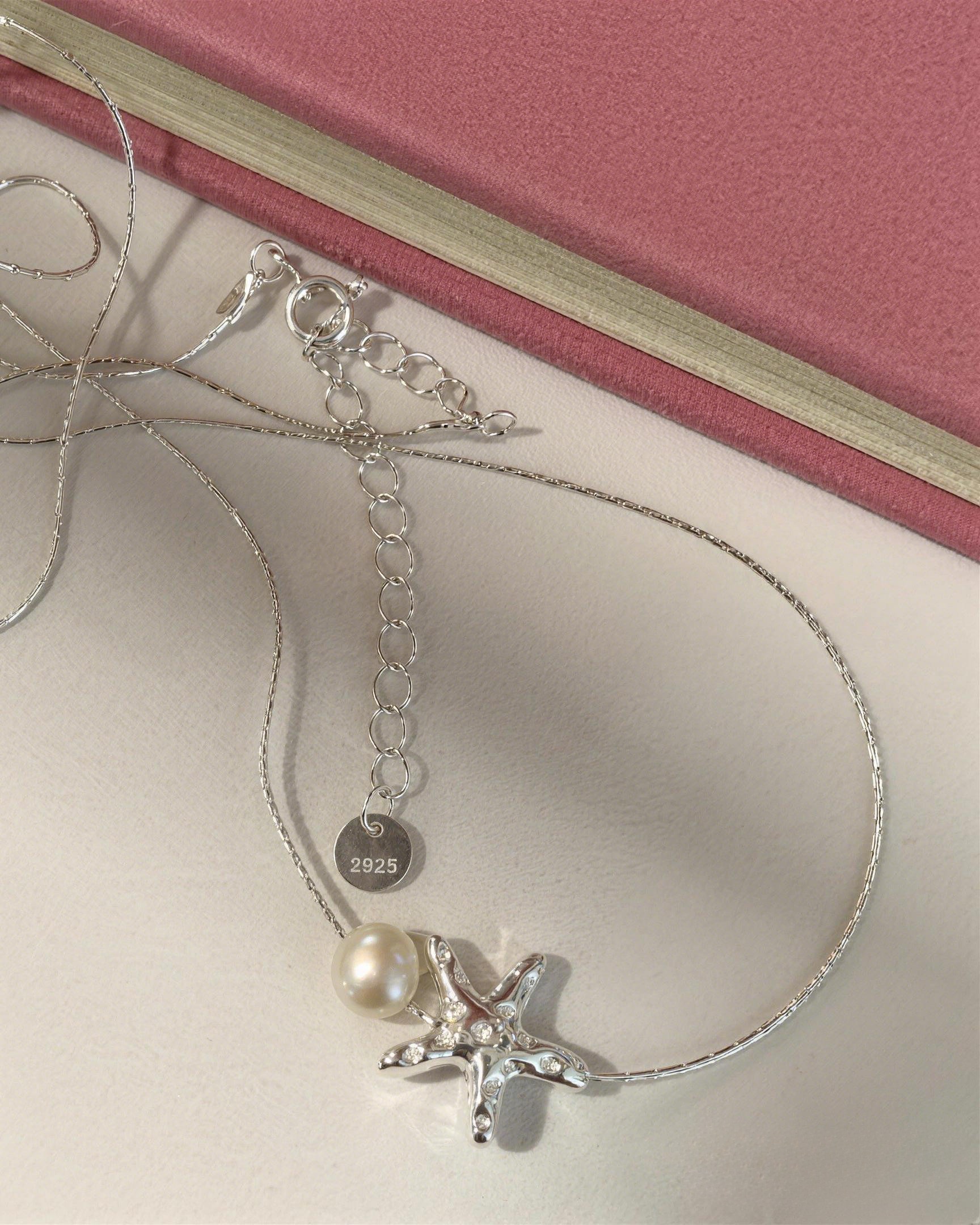 Silver Starfish & Pearl Necklace