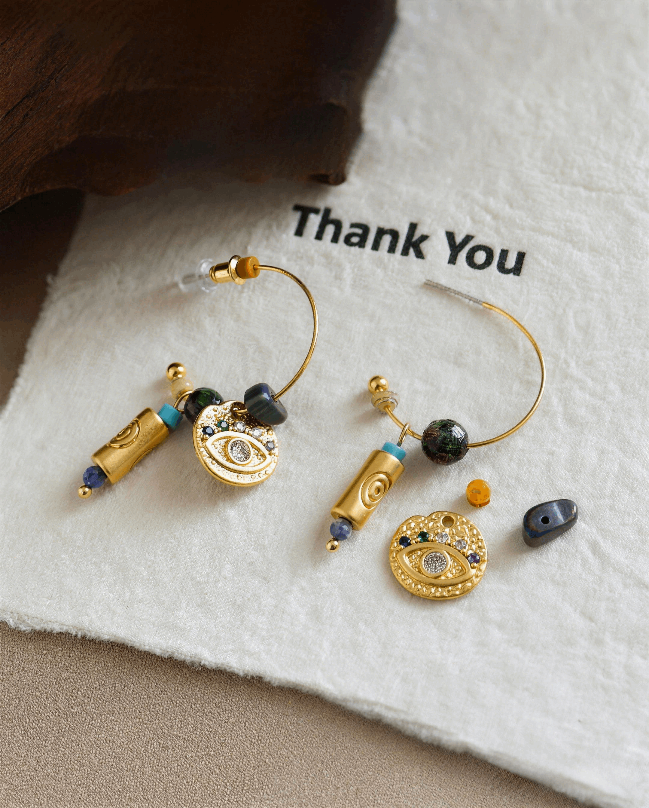 Gemstone Evil Eye Earrings
