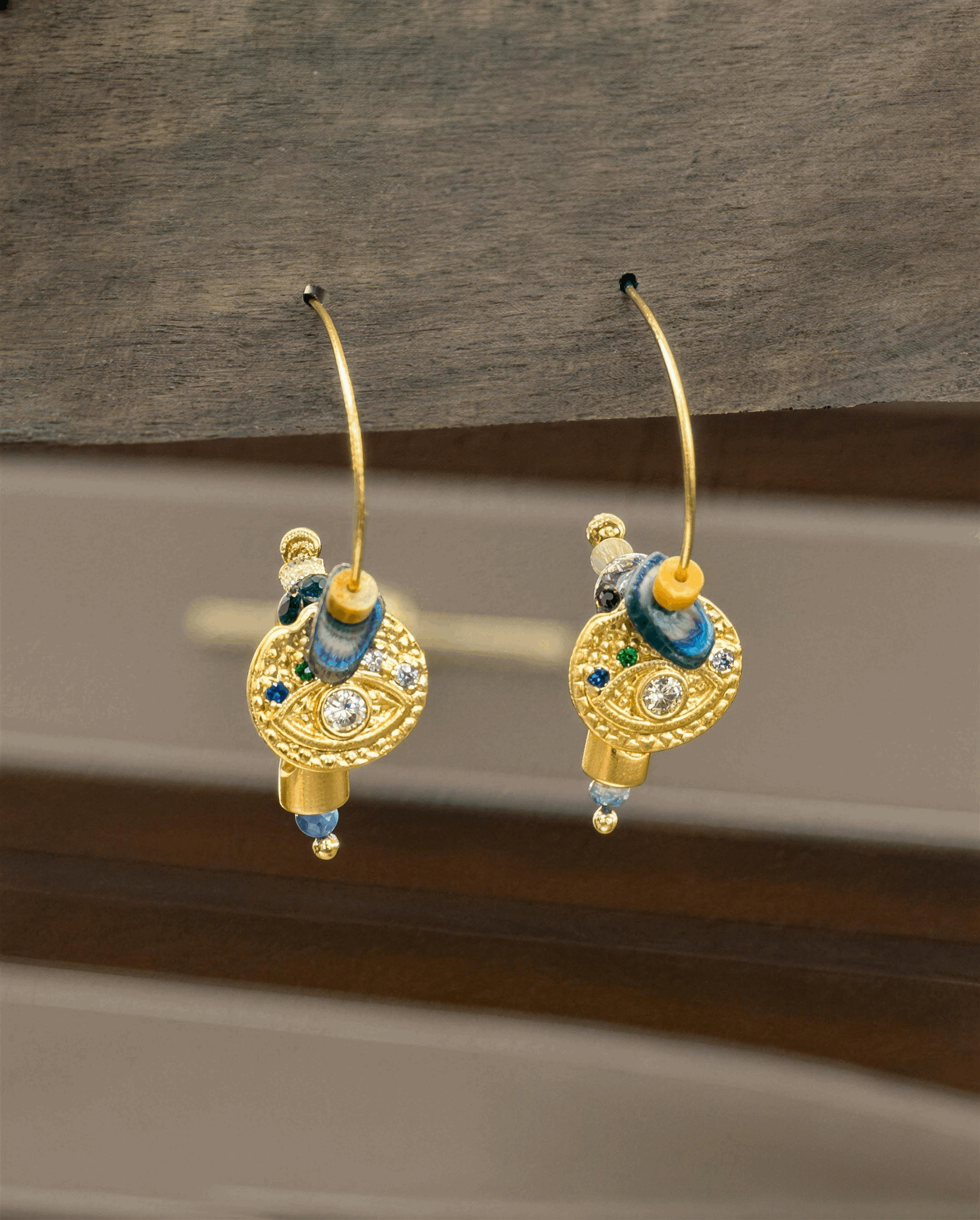 Gemstone Evil Eye Earrings