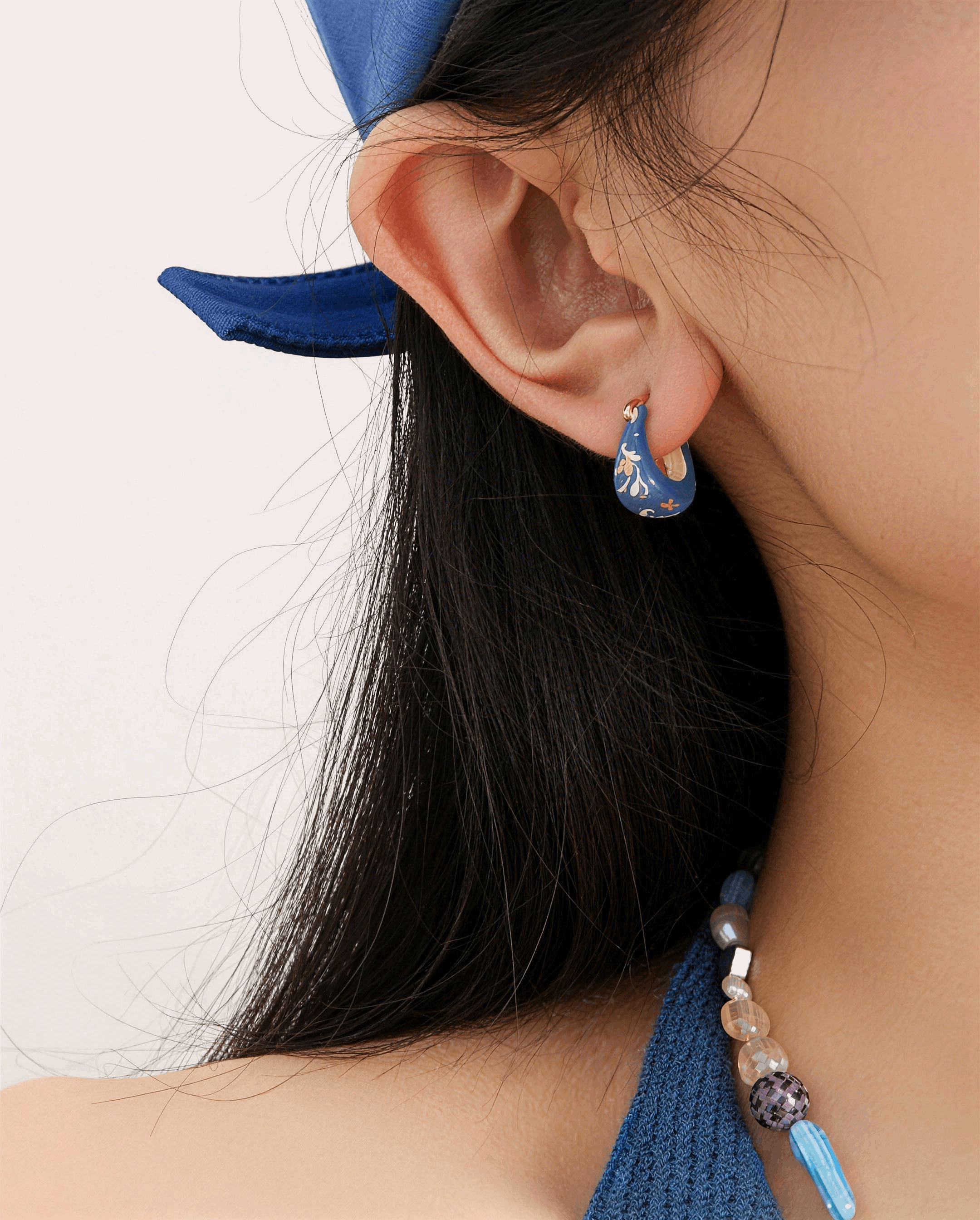 Ink Style Enamel Hoops Earrings