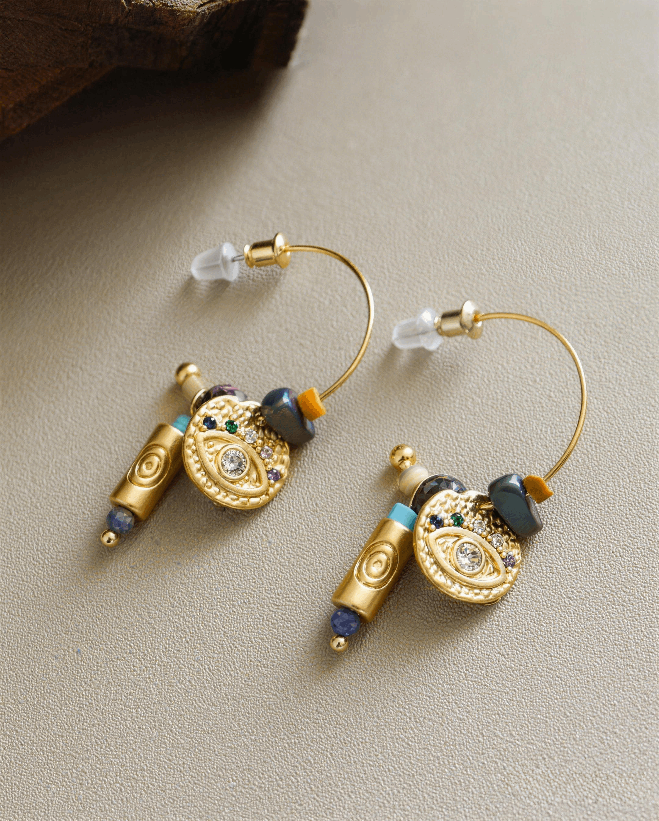 Gemstone Evil Eye Earrings