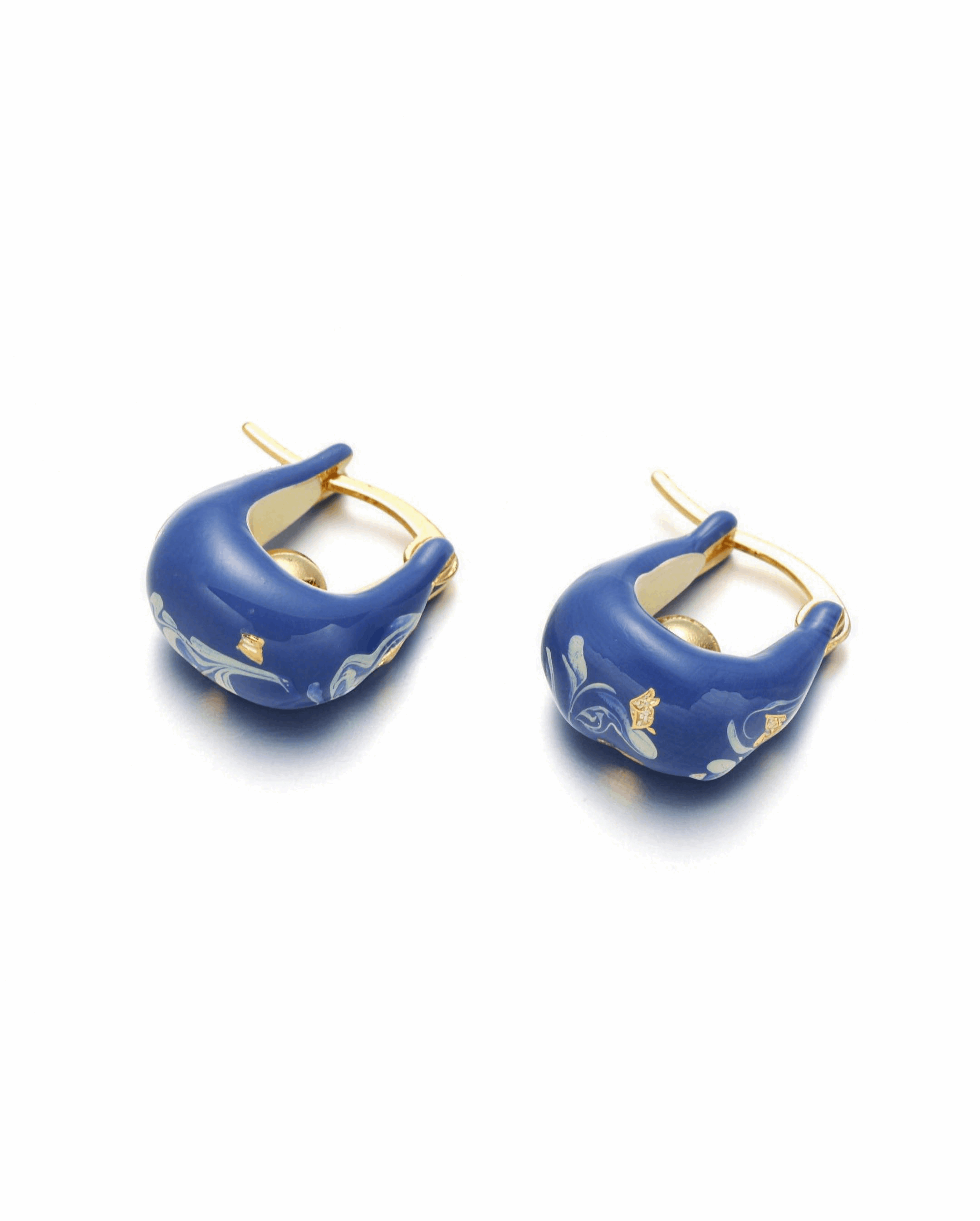 Ink Style Enamel Hoops Earrings