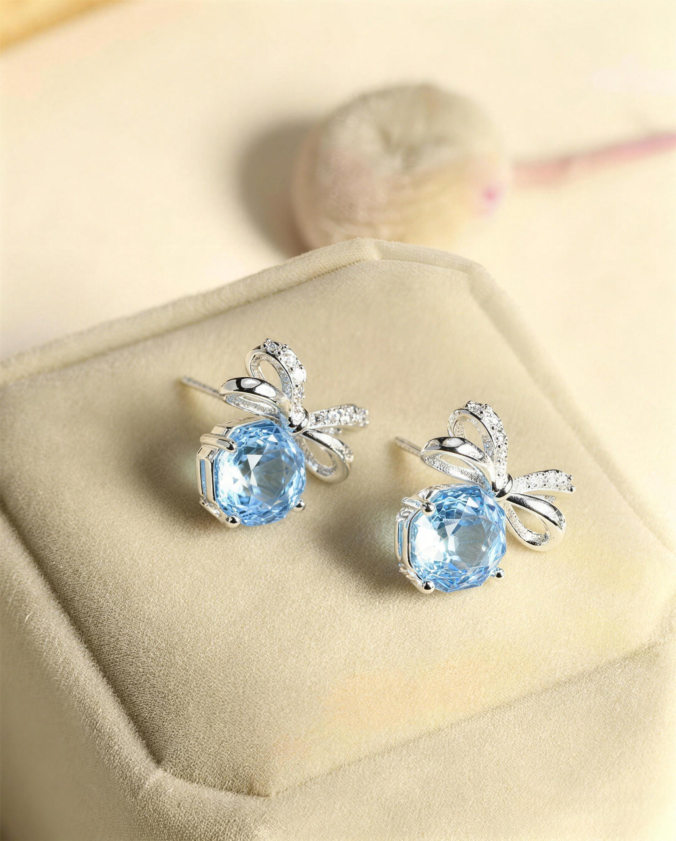 Ocean Blue Knot Stud Earrings