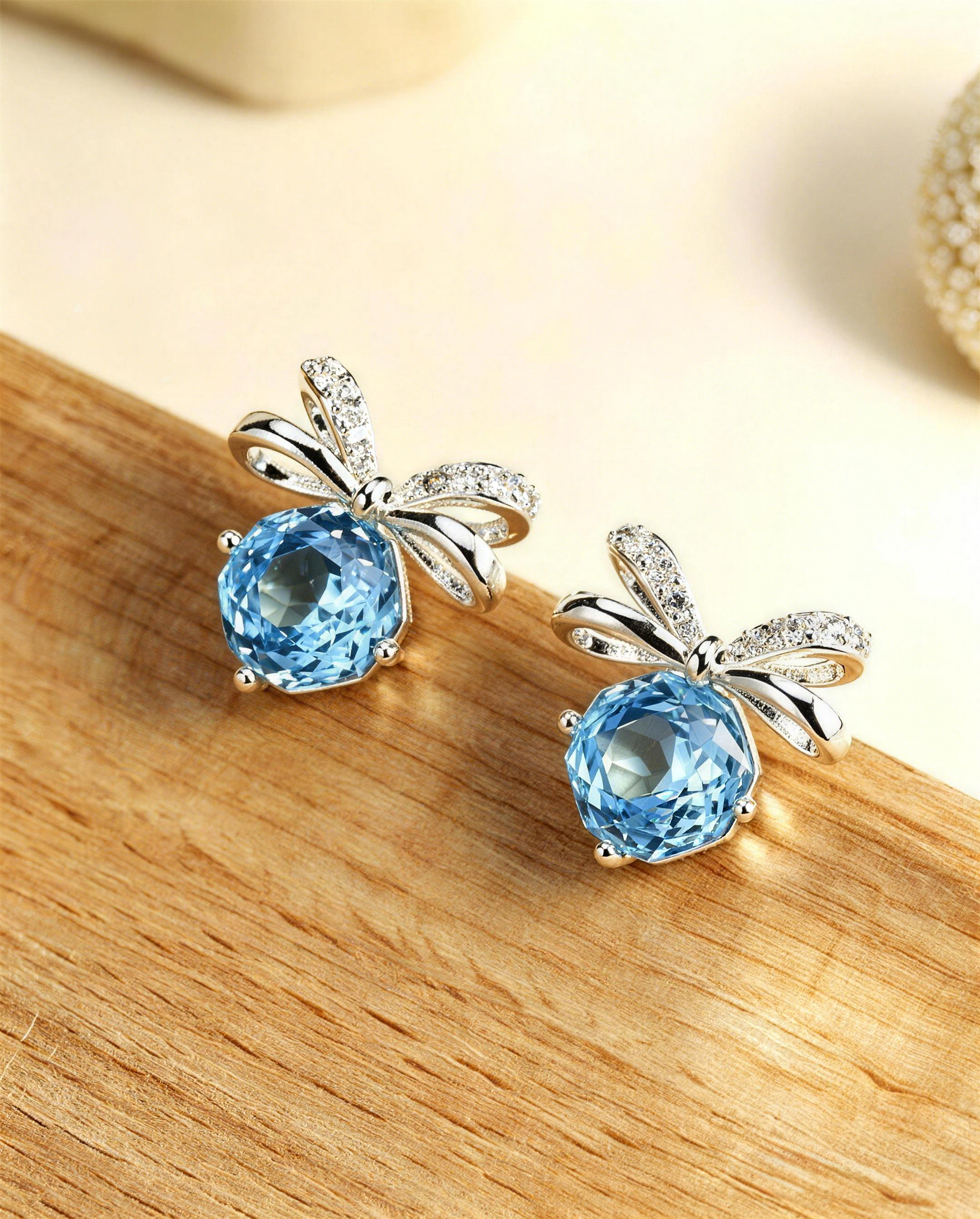 Ocean Blue Knot Stud Earrings