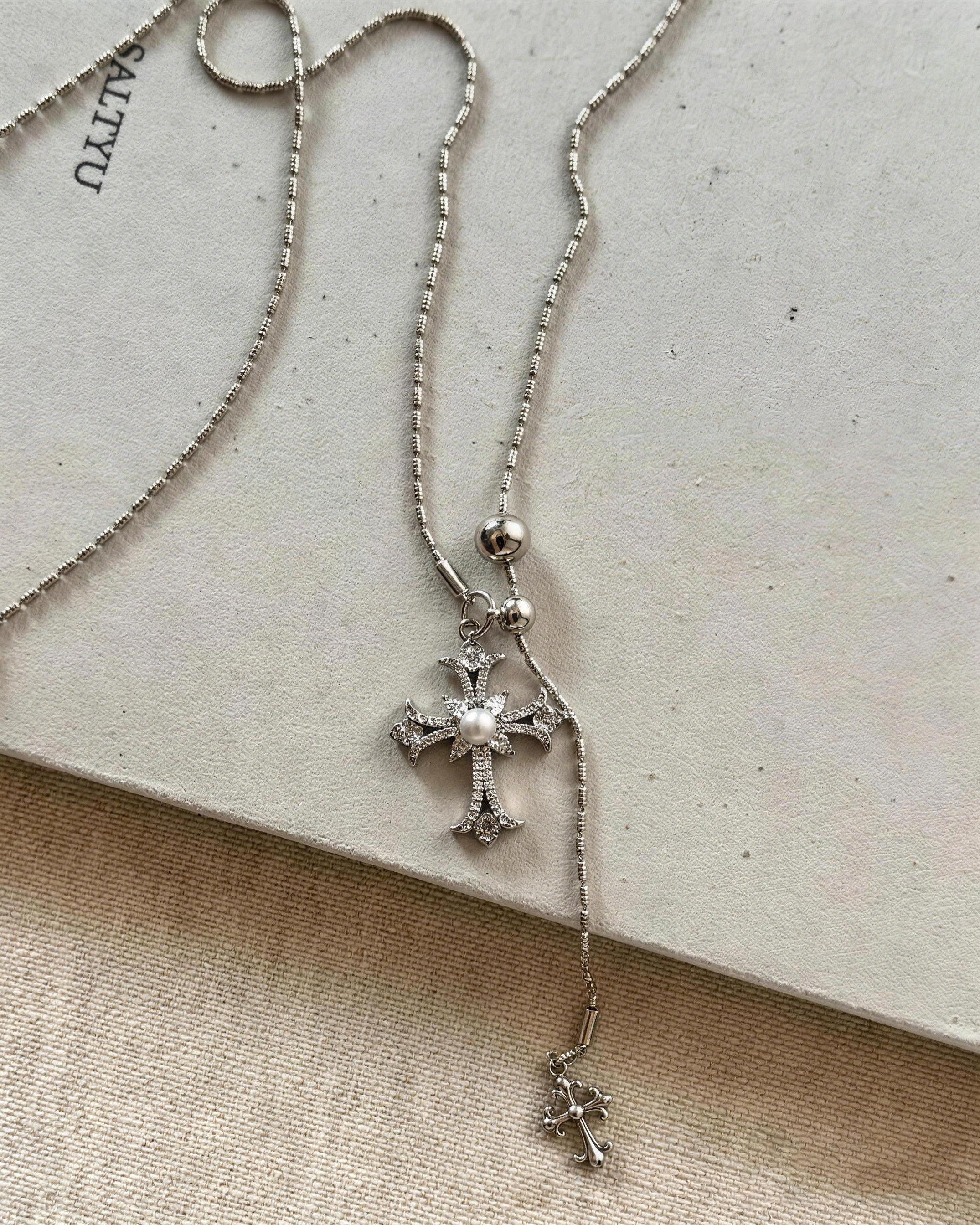 Silver-Plated Cross Pendant Necklace
