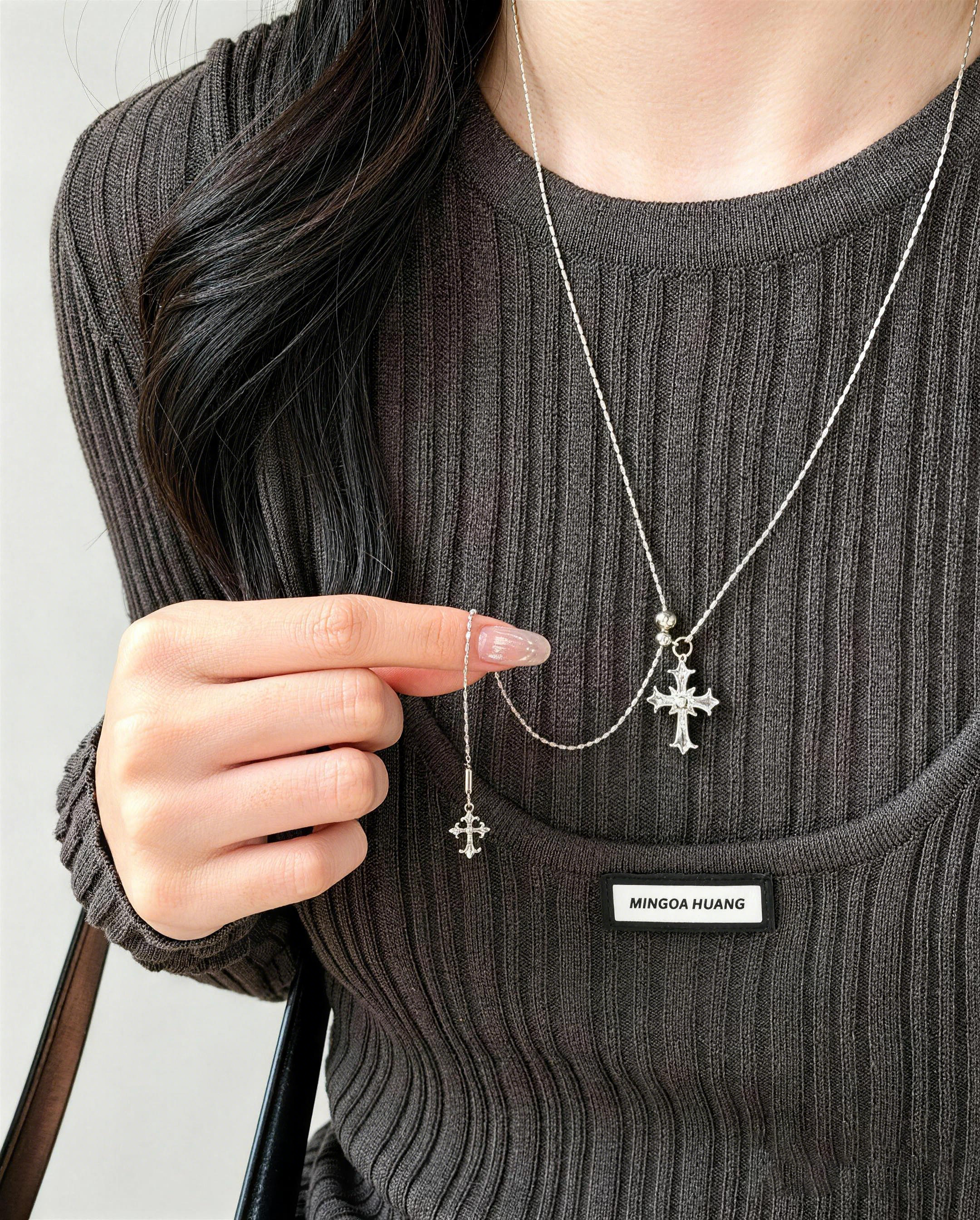 Silver-Plated Cross Pendant Necklace