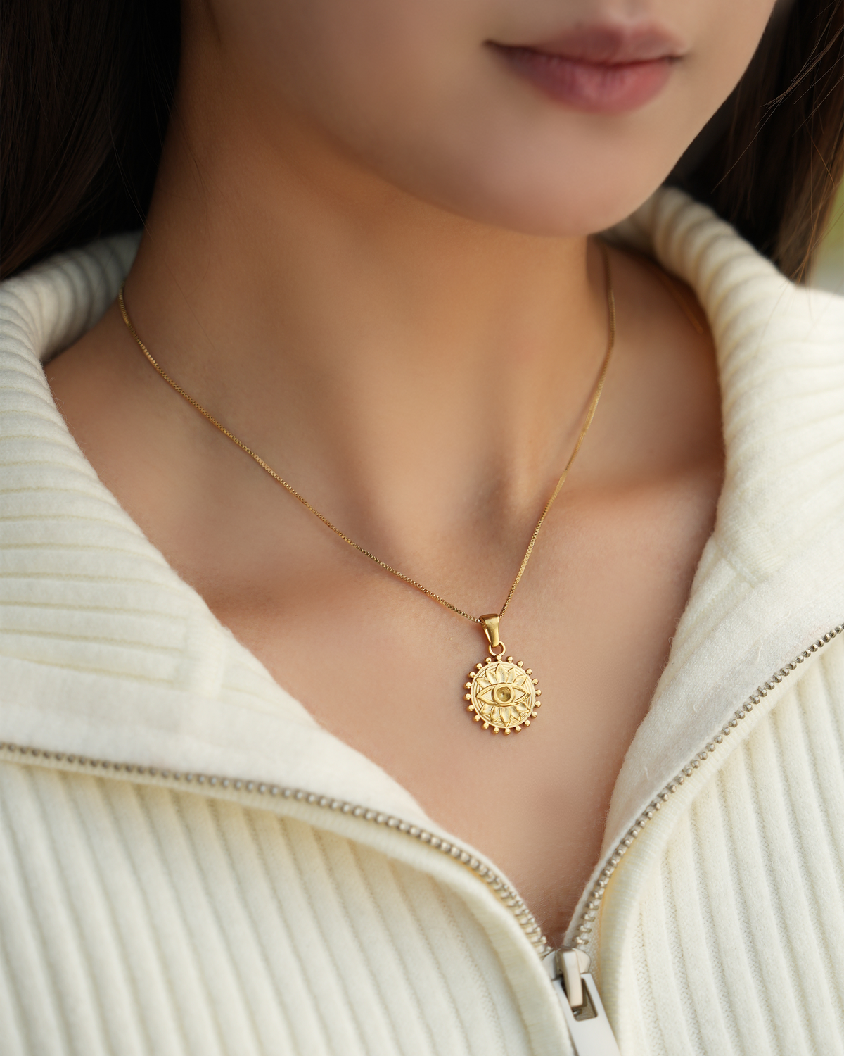 Ancient Evil Eye Solar Pendant